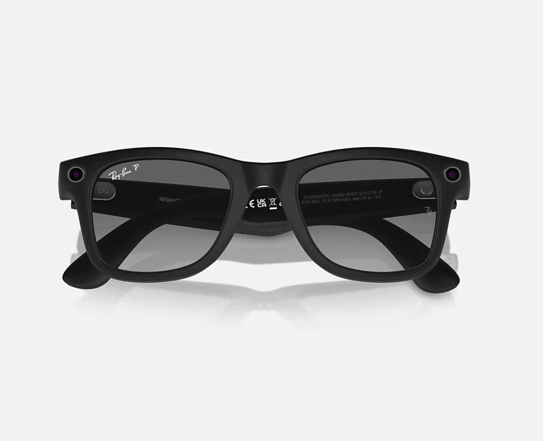 Ray-Ban Meta Wayfarer AI Glasses Matte Black/Polar Gradient Graphite (Large) — miniatură