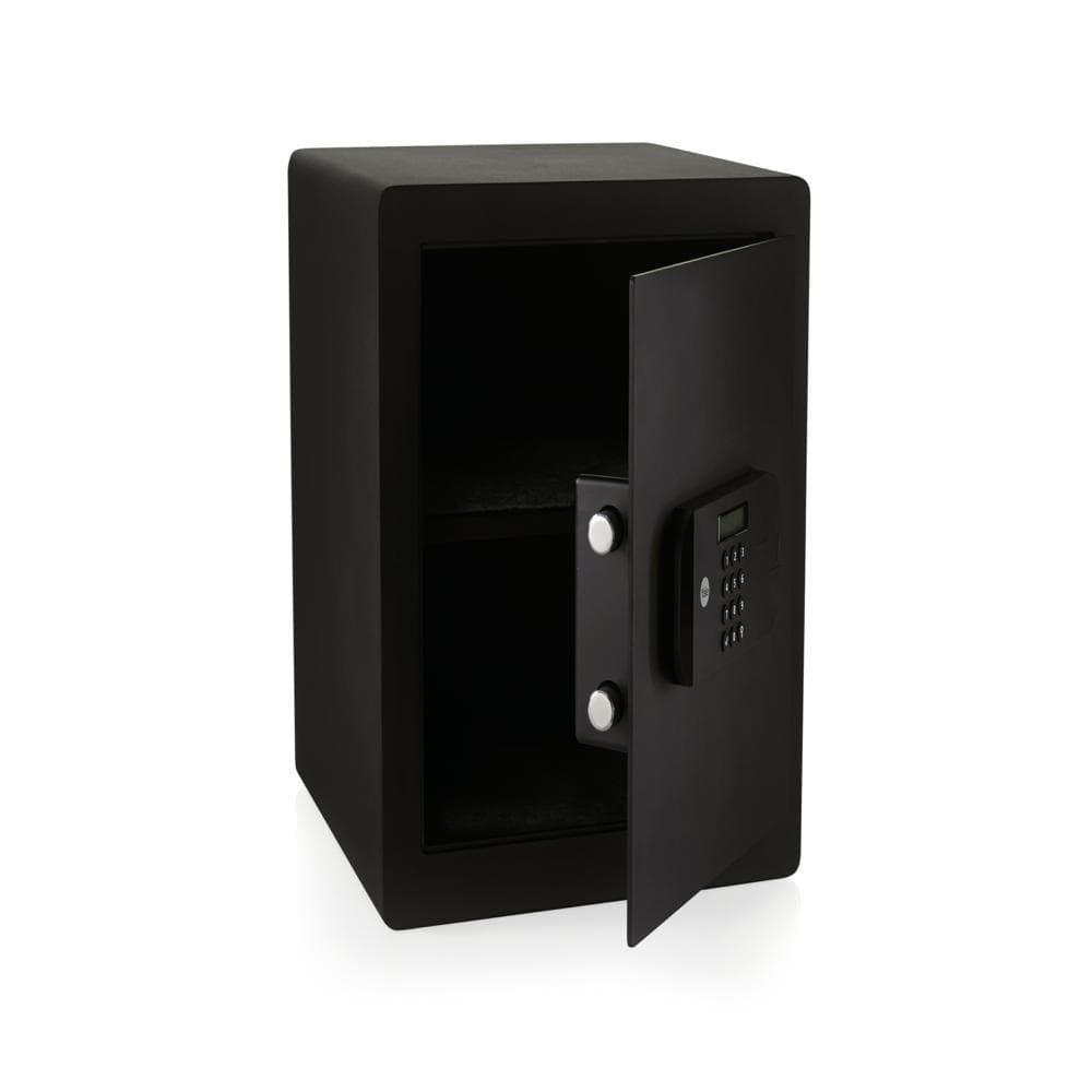 Seif compact de inalta siguranta, Yale, 400x350x340 mm, YSEB/400/EB1; Caracteristici: Ușa tăiată cu laser-întărită cu placă armată anti- forare; Mecanism deschidere ușă automat; Încuietoare motorizată cu nivel de securitate ridicat; Blocare timp de 1min în cazul introducerii unui cod greșit de 3