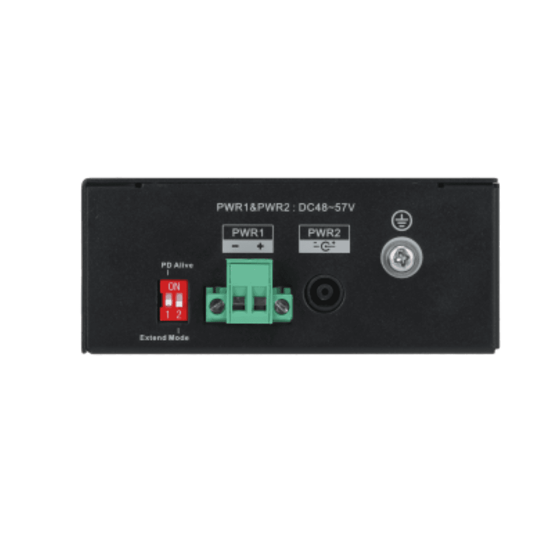 Dahua Switch 8 porturi, POE, PFS3110-8ET-96-V2, Standarde retea: IEEE802.3/IEEE802.3u/IEEE802.3X/IEEE 802.3ab/IEEE802.3z, Capacitate de comutare: 7.6 Gbps, Rata de transfer: 4.17 Mpps, Porturi POE: 1,2,4,5 (V+) / 3,6,7,8 (V-), distanta POE: 250m, Interfata: 8x RJ45, 10/100 Mbps (PoE), 1x RJ45 — miniatură
