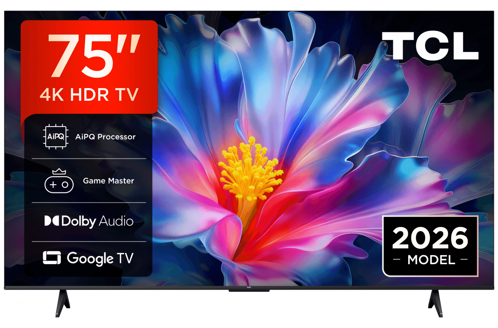 Televizor TCL LED 75P6L, 189 cm, Smart Google TV, 4K Ultra HD, Clasa E (Model 2026)