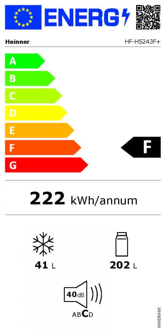 FRIGIDER CU DOUA USI HEINNER HF-HS243F+ — miniatură