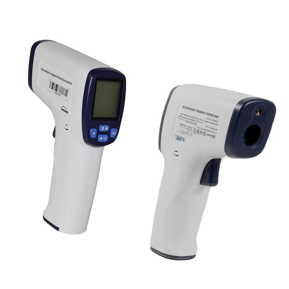 PNI Termometru digital SilverCloud UF41, Infrarosu, Non-Contact, Pentru corp si suprafete, Atentionare vocala, plaja masurare: 32-42.9 grade corp, 0-100 grade suprafete, distanta masurare: 5-10 cm, Dimensiuni: 145 x 37 x 98mm, Greutate: 141g, Alimentare: 2 x baterii AA, neincluse. — miniatură