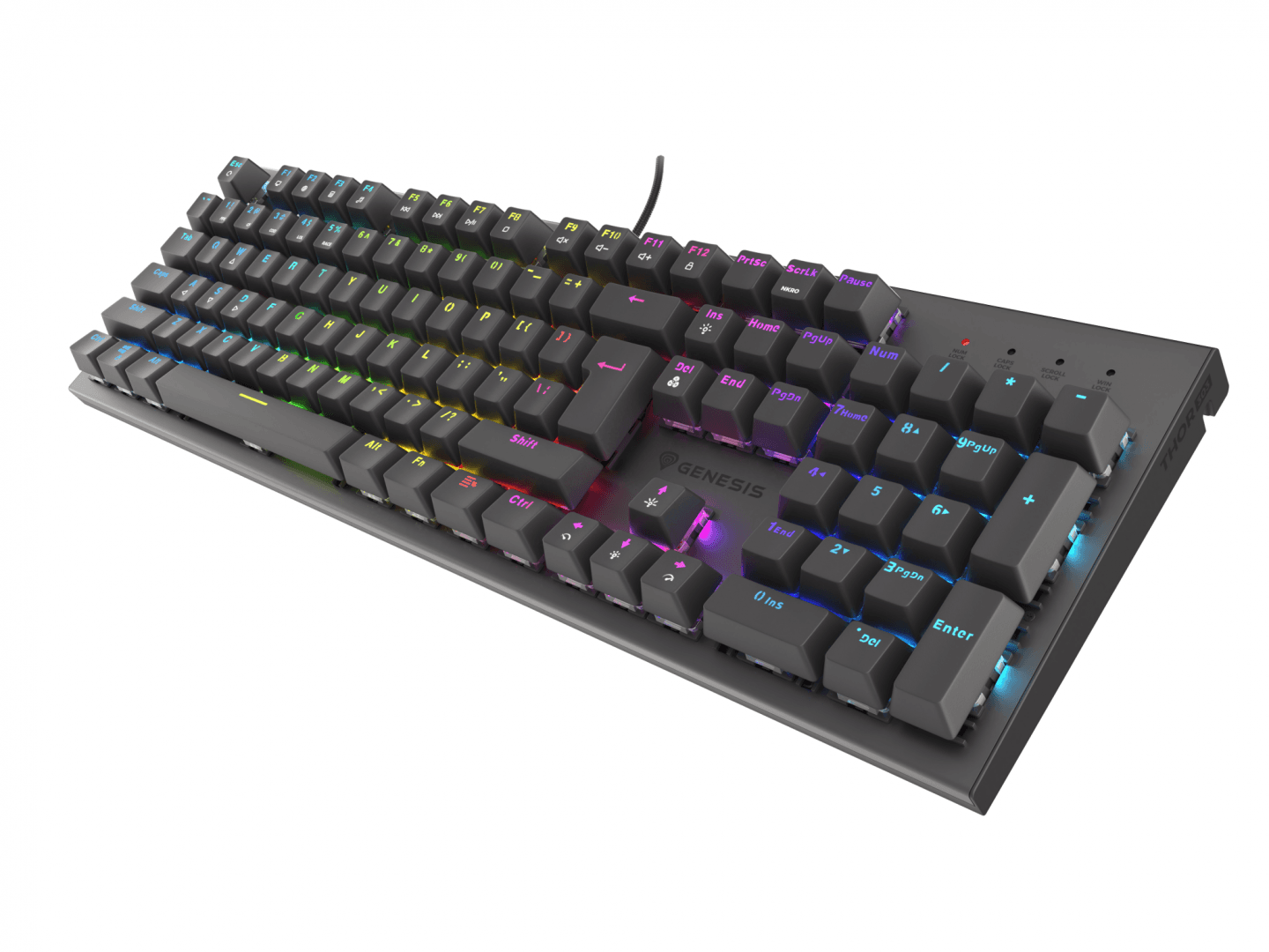 Tastatura Mecanica Gaming Genesis Thor 303, RGB, USB, negru — miniatură