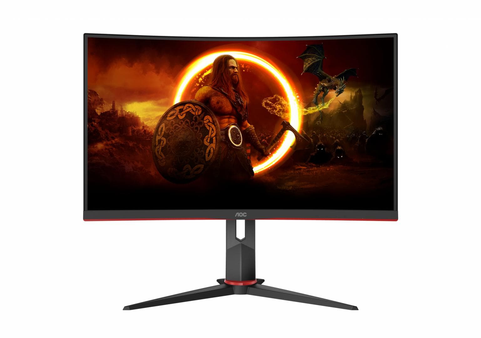Monitor Gaming AOC C27G2Z3/BK, 27", 1920 x 1080 pixeli, Black, Red — miniatură