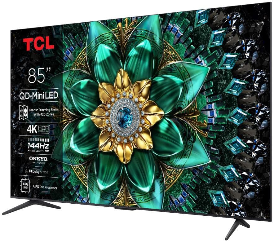Televizor TCL QD-MiniLED 85Q6C, 215 cm, Smart Google TV, 4K Ultra HD, 144Hz, Onkyo — miniatură