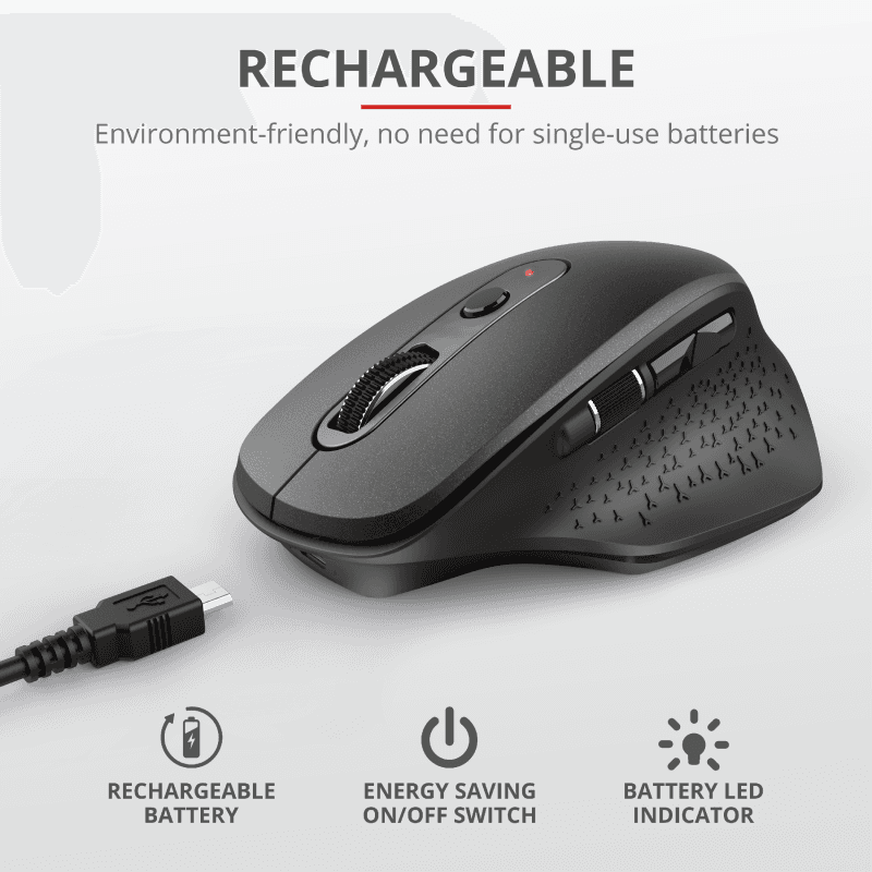 Mouse Wireless Trust Ozaa, 2400 dpi, Negru — miniatură