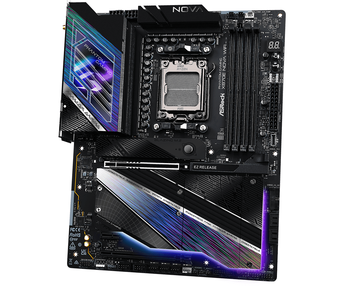 Placa de baza ASRock X870E NOVA WIFI, Socket AM5, DDR5, ATX — miniatură
