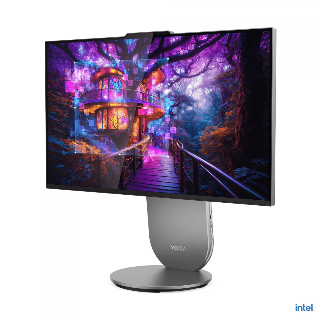 All-in-One Consumer Lenovo Yoga AIO 27IAH10 cu procesor Intel Core Ultra 7 255H pana la 5.1 GHz, 27 inch, QHD, 16 GB, Intel Arc 140T, FreeDos, Grey — miniatură