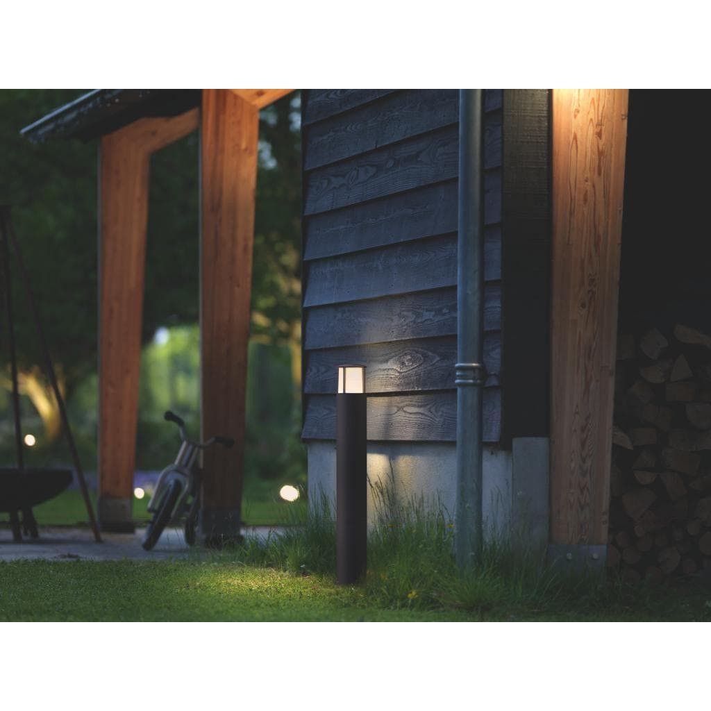 Stalp LED pentru iluminat exterior Philips Stock, 6W, 600 lm, luminacalda (2700K), IP44, 770x104mm, Antracit — miniatură