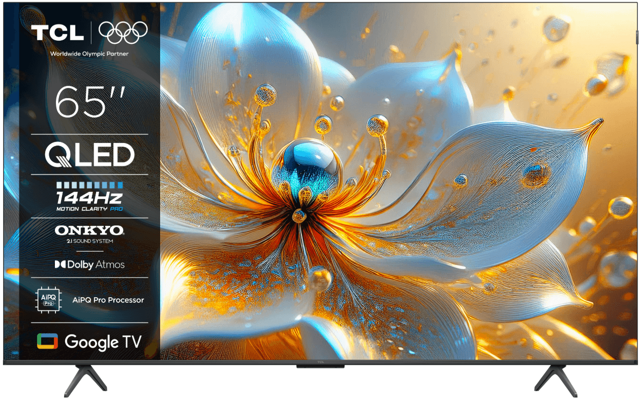 Televizor TCL QLED 65T8C, 164 cm, Smart Google TV, 4K Ultra HD, 144Hz, Onkyo