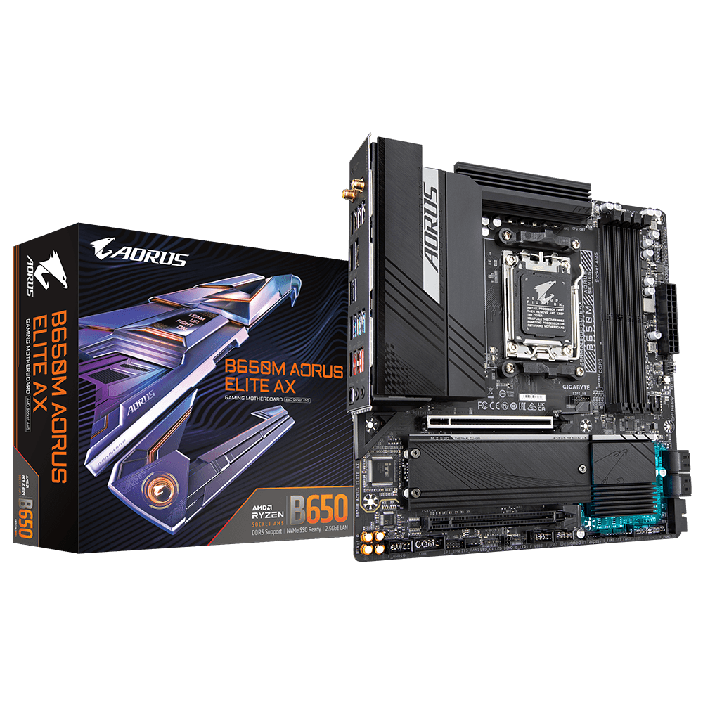 Placa de baza Gigabyte B650M AORUS ELITE AX, Socket AM5, DDR5, Micro-ATX