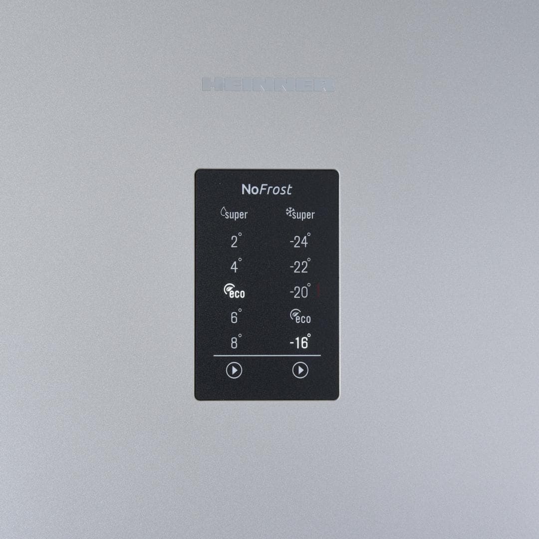 Combina frigorifica HEINNER HCNF-V366SE++, No Frost, 366 l, Clasa E, Argintiu — miniatură