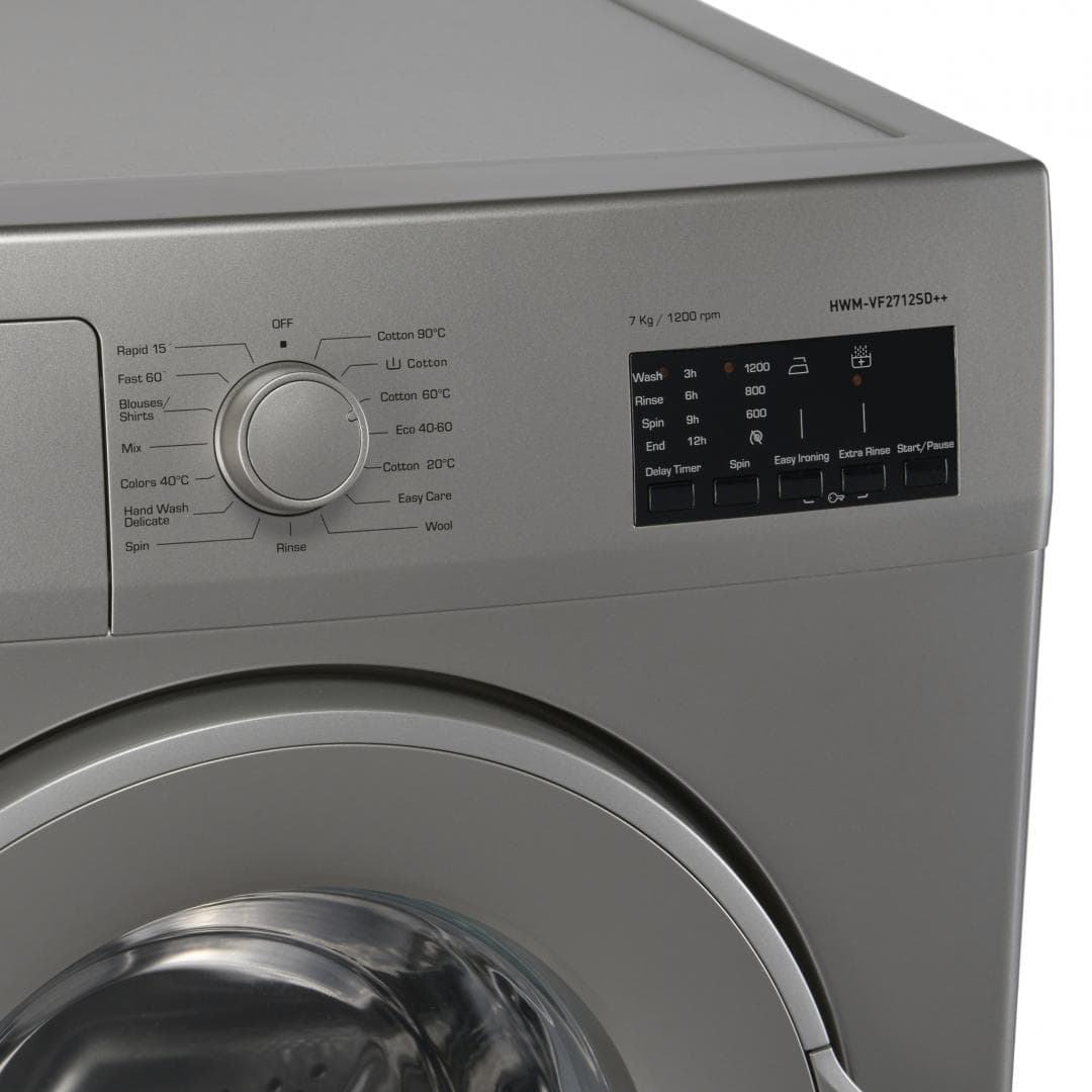 Masina de spalat rufe HEINNER HWM-VF2712SD++, 7 kg, 1200 rpm, Clasa: D, Argintiu — miniatură
