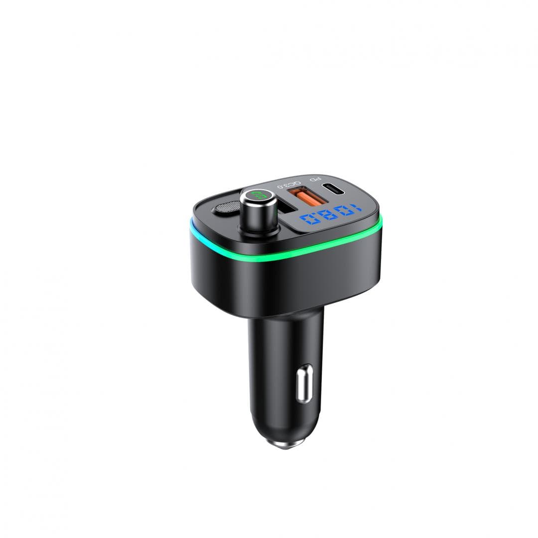 Modulator FM Serioux AMFM65, Bluetooth V5.0, conectare automată, raza de actiune de până la 5 metri, voltaj intrare: DC 12/24V, ieșire: USB QC3.0; Type-C, frecvența FM: 87.5MHz - 108.0MHZ, format muzica: MP3/WMA/WAV, USB audio (pana la 32 GB), microfon incorporat, functii — miniatură