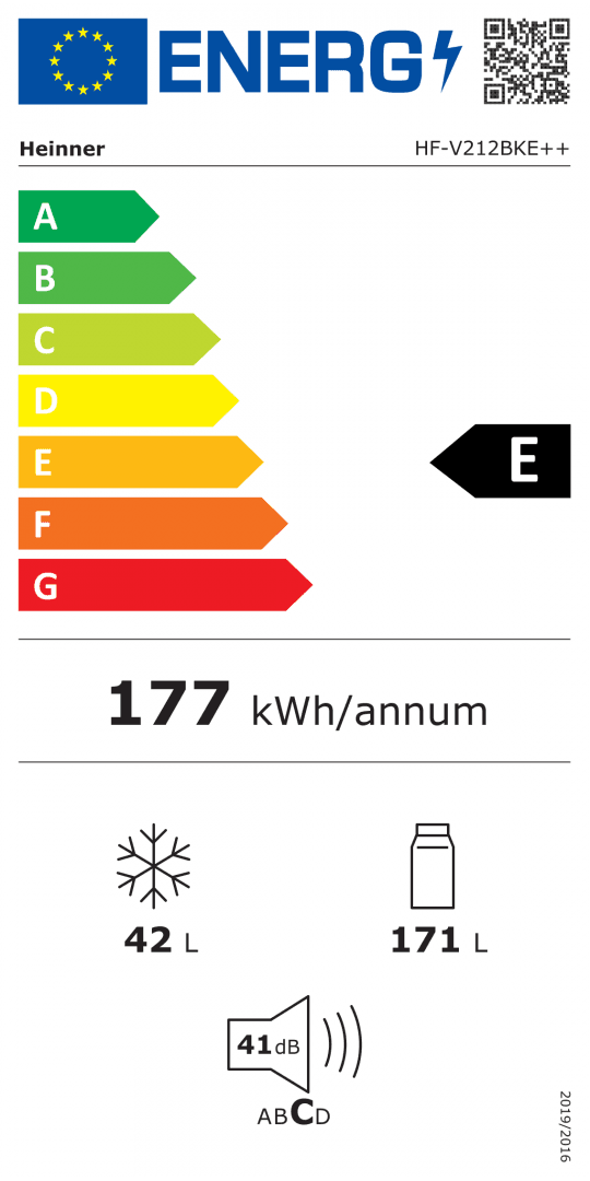 FRIGIDER CU DOUA USI HEINNER HF-V212BKE++ — miniatură