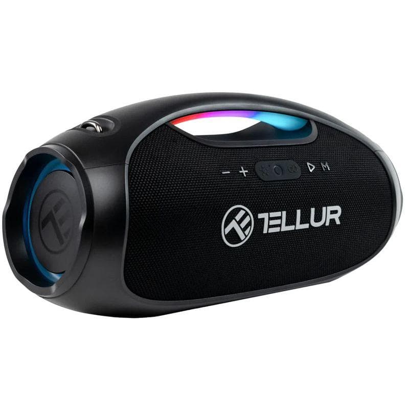 Boxa portabila Tellur BT 5.3 Obia Pro, putere maxima 60W,  sensibilitate 80 dB, autonomie 12 ore, lumini LED, negru