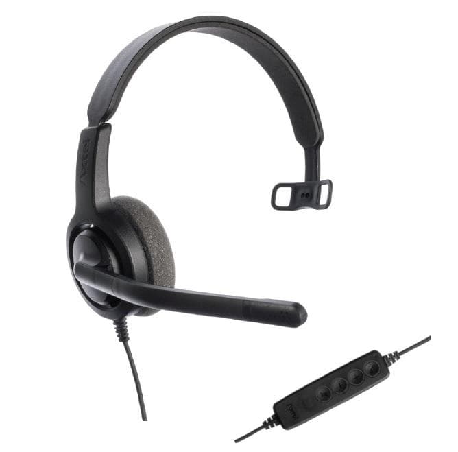 Casti Head-band Axtel Voice 28 mono USB-A/USB-C, Wired, noise-canceling, Negru