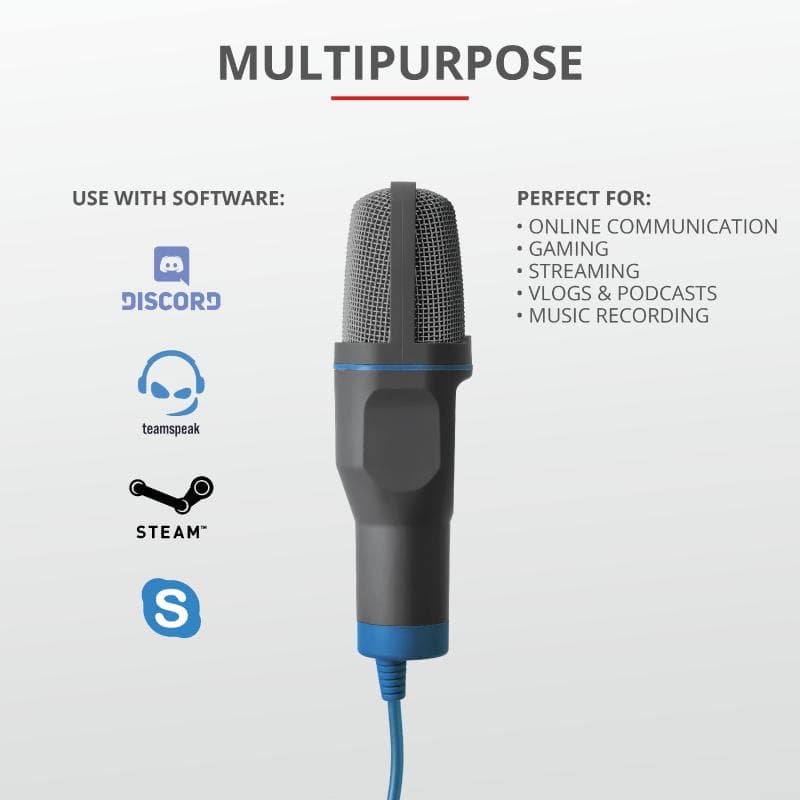 Microfon Trust Mico, tip Condenser, USB/3.5 mm — miniatură