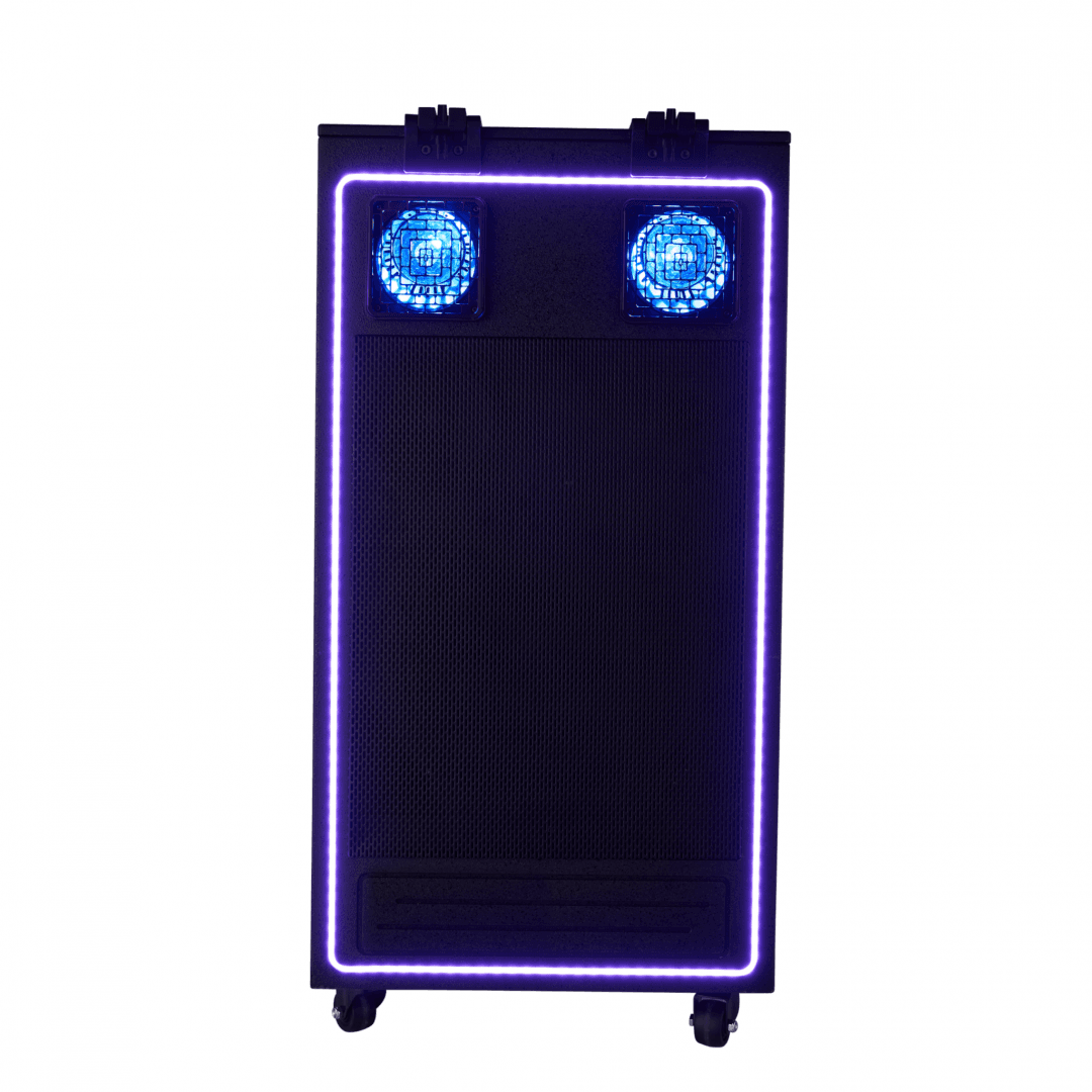 Sistem de sunet Akai DJ Power PRO, bluetooth V5.3, raza pana la 10 metri, RMS 650W, intrare AUX, intrare chitara/microfon, difuzoare 1" + 6.5" + 15", 5" x 2, frecventa de raspuns: 30Hz – 20KHz, 50/60Hz, consum energie 250W, distorsiune 1%, impedanță: 4Ω, afisaj si lumini LED, negru — miniatură