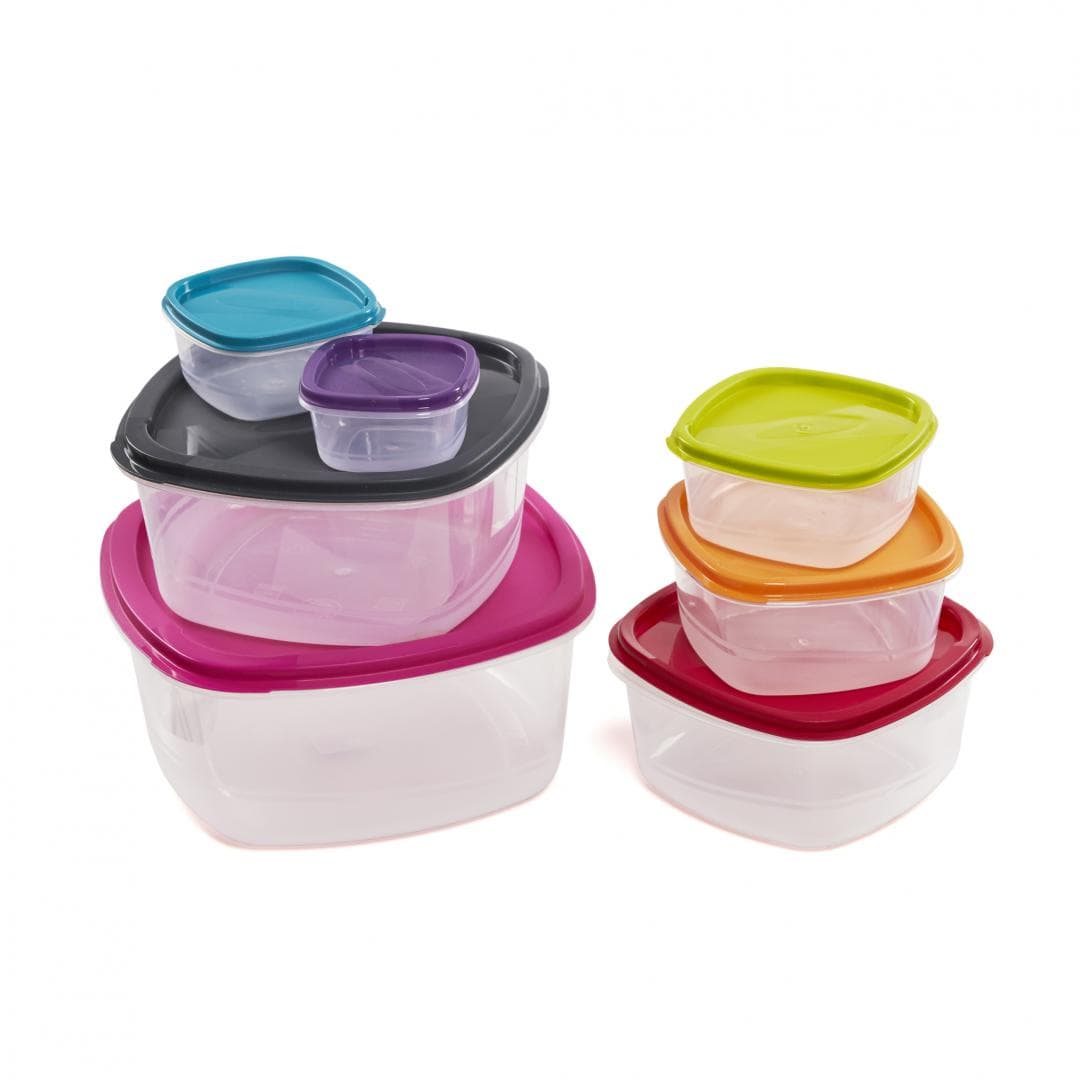 SET 7 CASEROLE PATRATE CU CAPACE,PLASTIC, VANORA HOME — miniatură