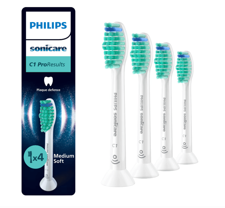 Rezerve PHILIPS Sonicare Pro Results HX6014/87, Pachet de 4 capete de periere, Standard, Click-on, Sincronizarea modurilor BrushSync, Alb, L x A x I (mm) 25.7x60x230.5