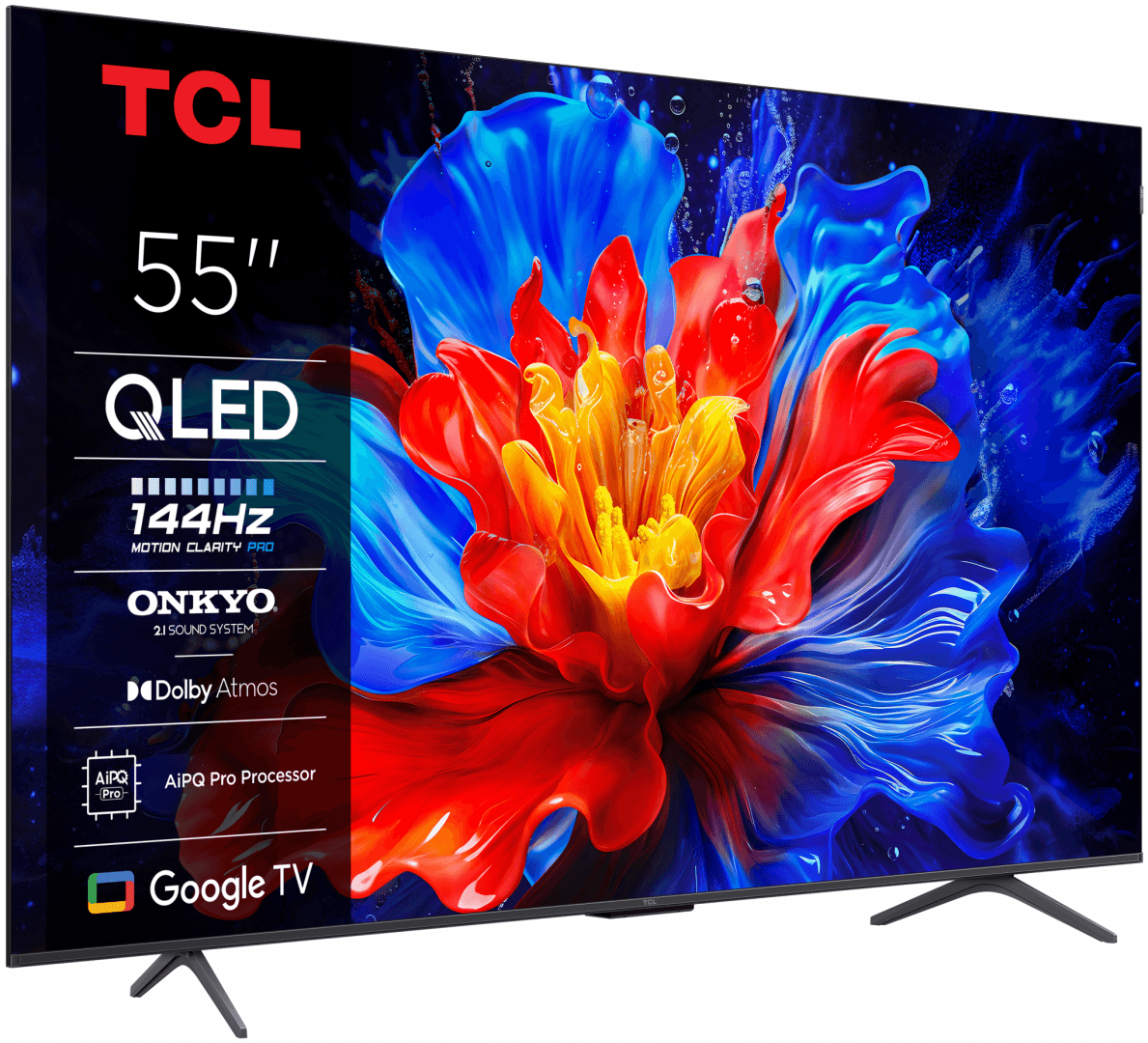 Televizor TCL QLED 55P81K, 139 cm, Smart Google TV, 4K Ultra HD, 144Hz, Onkyo — miniatură