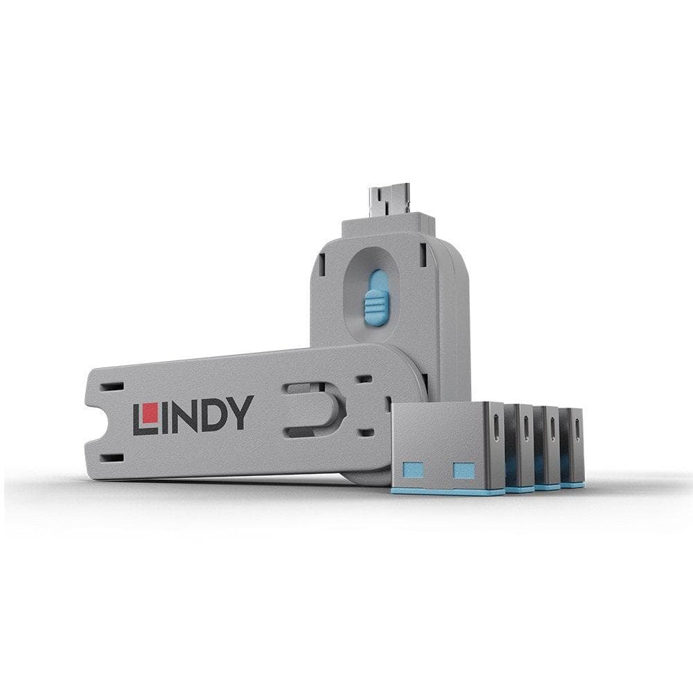 Adaptor Lindy LY-40452, USB Port Locks 4x, blue — miniatură