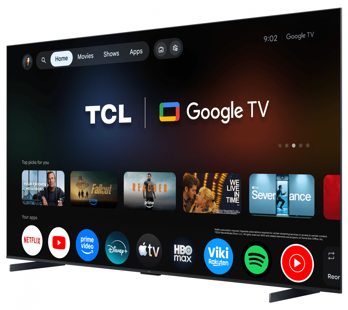 Televizor TCL SQD-MiniLED 98MSQLED80L, 248 cm, Smart Google TV, 4K, Onkyo (Model 2026) — miniatură