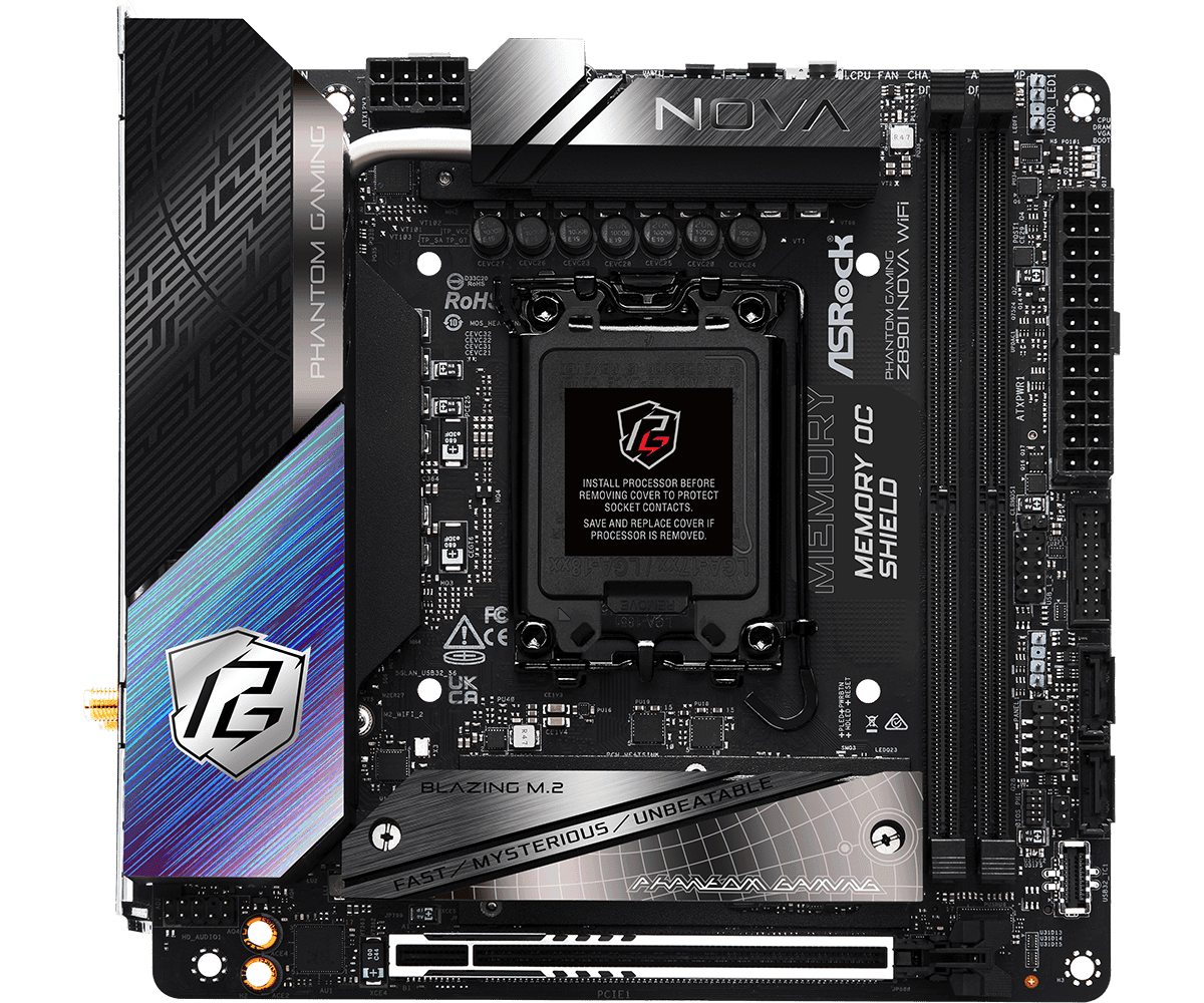 Placa de baza ASRock Phantom Gaming Z890I Nova WiFi, Socket 1851, DDR5, Mini-ITX — miniatură
