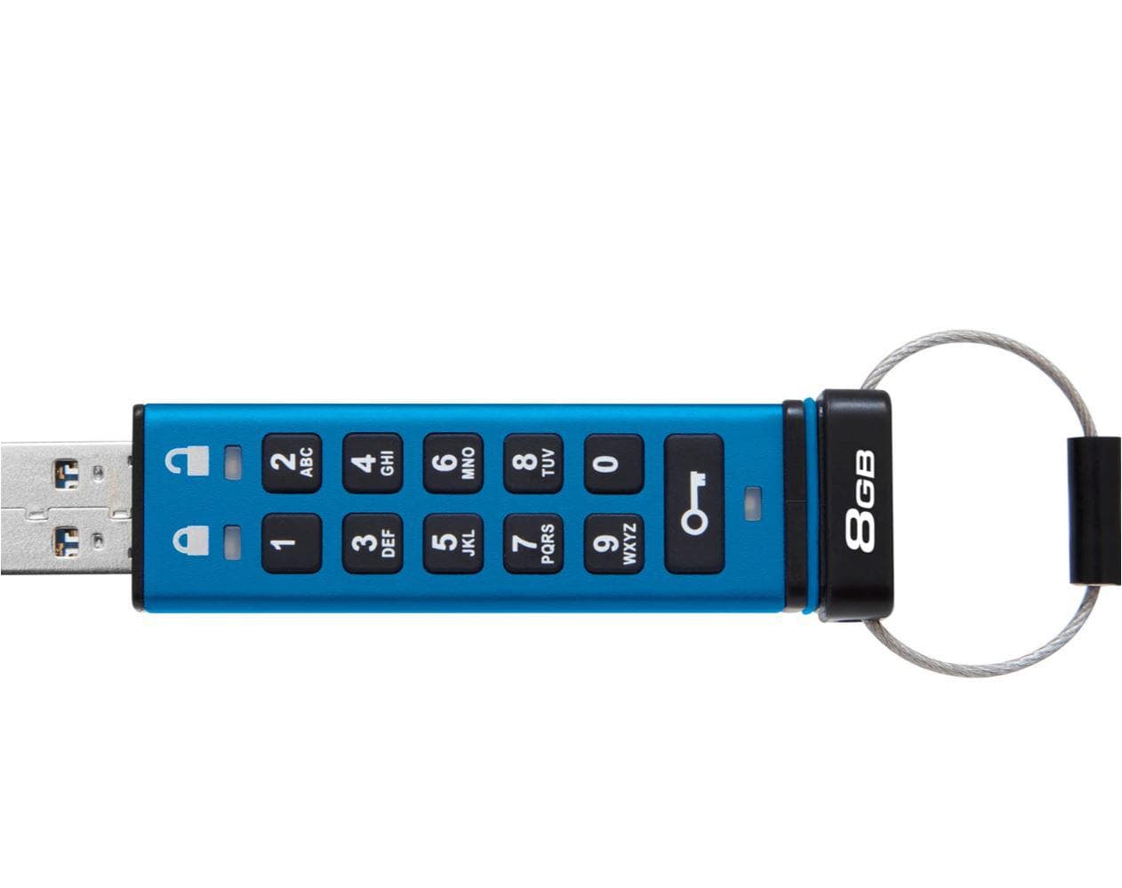 Memorie USB Kingston Keypad 200 8GB, USB 3.2, Albastru — miniatură