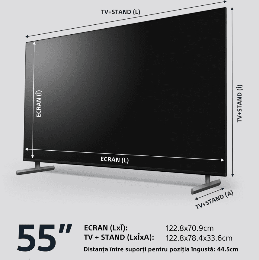 Televizor Sony BRAVIA LED 55X85L, 139 cm, Smart Google TV, 4K Ultra HD, 100Hz, Clasa F (Model 2023) — miniatură