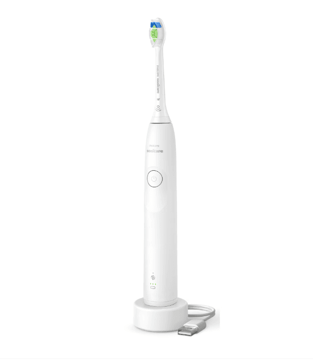 Periuta de dinti electrica Philips Sonicare HX7108/01, 62.000 miscari/minut, autonomie 21 zile, 1 mod periere, 2 intensitati, senzor presiune integrat, functia BrushSync, inclus capat de periere Otimal White, alb — miniatură