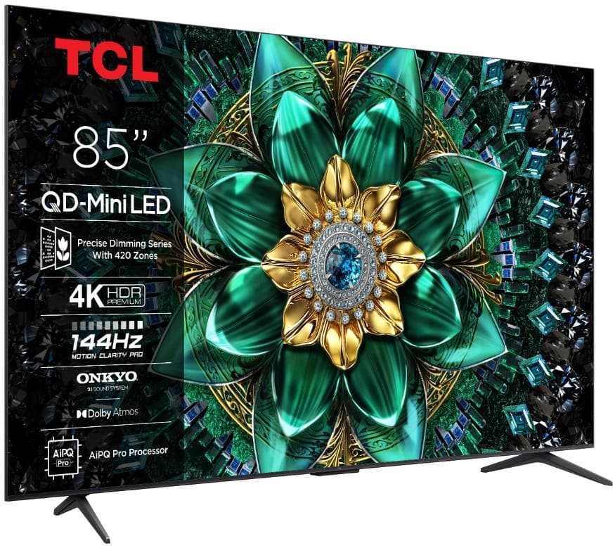 Televizor TCL QD-MiniLED 85Q6C, 215 cm, Smart Google TV, 4K Ultra HD, 144Hz, Onkyo — miniatură