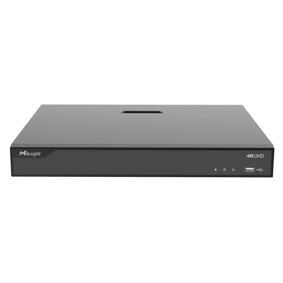 Mini POE NVR Milesight 16 Canale MS-N5016-NE, Rezolutie inregistrare: 8MP , Rezolutie redare: 1*(30fps @8MP), 2*(30fps @6MP), 2*(30fps@5MP),3* (30fps @4MP), 4*(30fps @3MP),6*(30fps @1080P), 12*(30fps@720P);Dual Stream; HDMI & VGA output;Compresie: H.265+/H.265(HEVC)/H.264+/H.264; Stocare: 2*SATA(