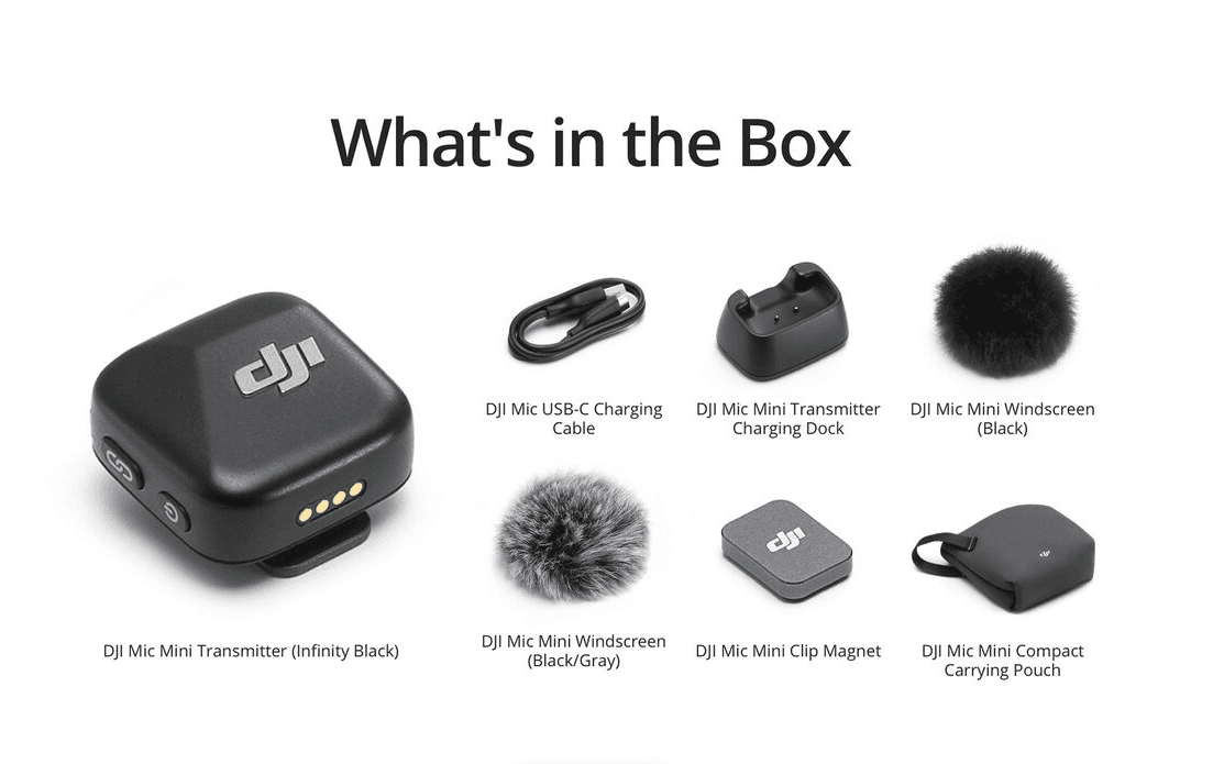 Microfon DJI Mic Mini Wireless Transmitter, tip Condenser — miniatură