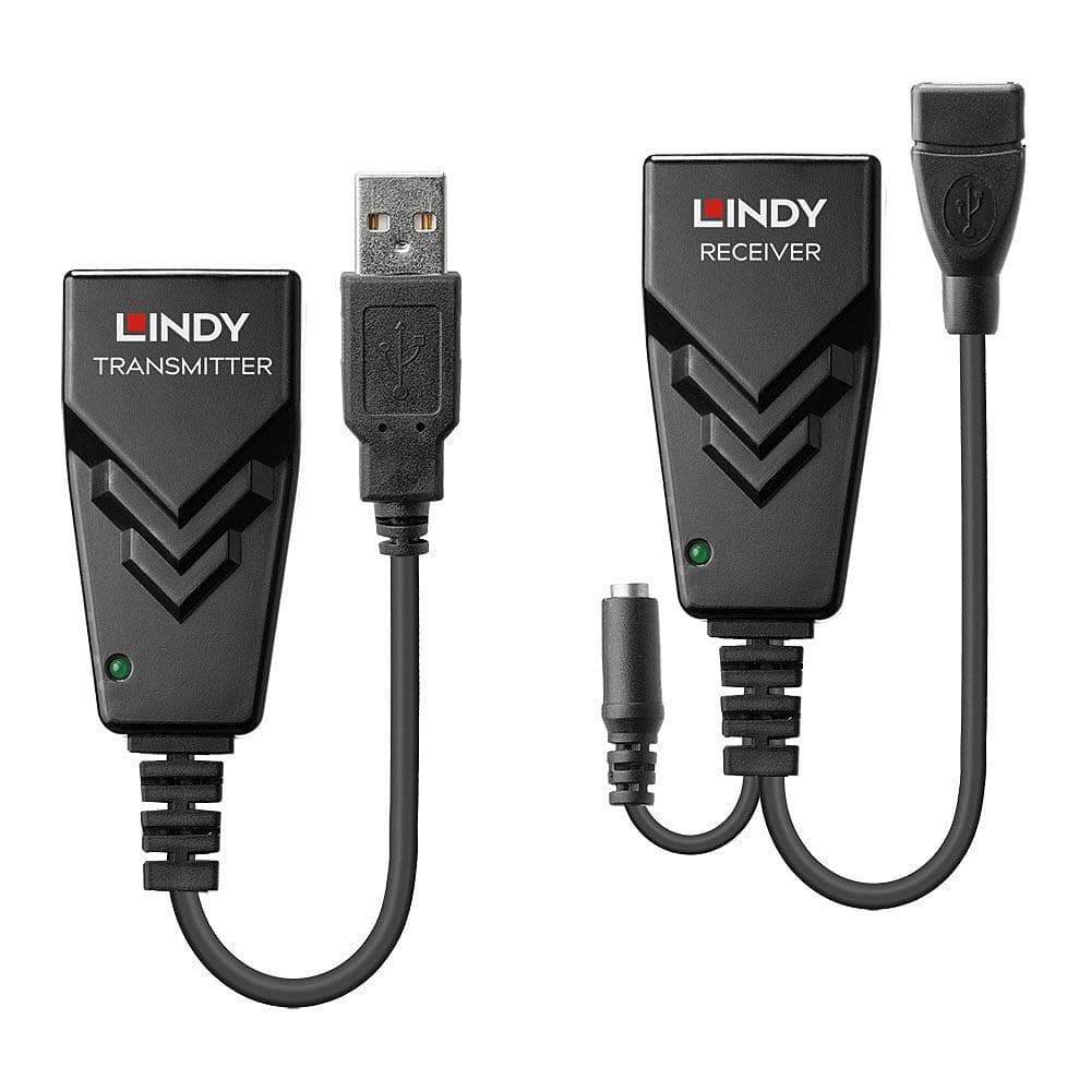 Lindy 100m USB 2.0 Cat.5 Extender Technical details Specifications USB Standard: USB2.0 Supported Bandwidth: 480Mbps Maximum Distance: 100m (328.08ft) Transmission Medium: Cat. 5e UTP network cable Chipset: CH317Q, CH536G Special Features: - Connectors Transmitter Input: USB Type A (Male) — miniatură