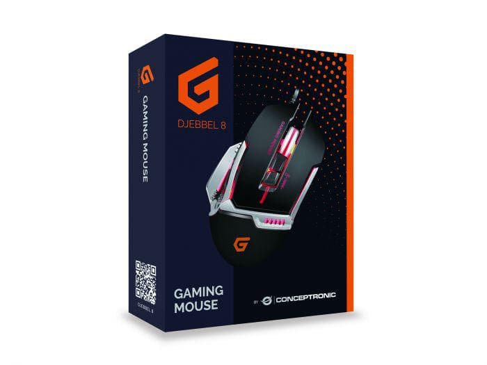 Mouse Gaming Conceptronic DJEBBEL 8, 4000 dpi, Multicolor