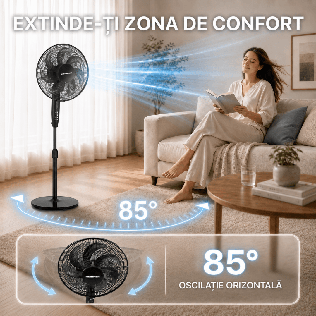 VENTILATOR CU PICIOR HEINNER HSF-M750DBK — miniatură
