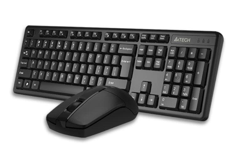 Kit Wireless tastatura si mouse A4TECH GK-3+G3-330N, taste numerice, negru