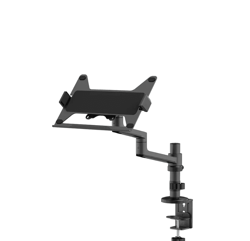 Suport laptop de birou Neomounts DS20-425BL1; pentru display-uri cu diagonale 11.6"-17.3", sistem de prindere VESA 75x75~100x100, greutate maxima suportata 5kg, tilt +90°, -30°, swivel 90°, rotate 360°, distanta fata de perete 162-494mm; inaltime reglabila manual 245-388mm; culoare negru. Garantie 5