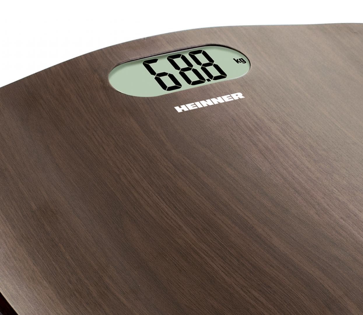 Cantar de baie Heinner Dark Bamboo 180 HBS-BRW180BB, platforma cu design de lemn, capacitate maxima: 180kg, display LCD, gradare: 100g, pornire /oprire automata, indicator baterie descarcata, baterii: 2xAAA — miniatură