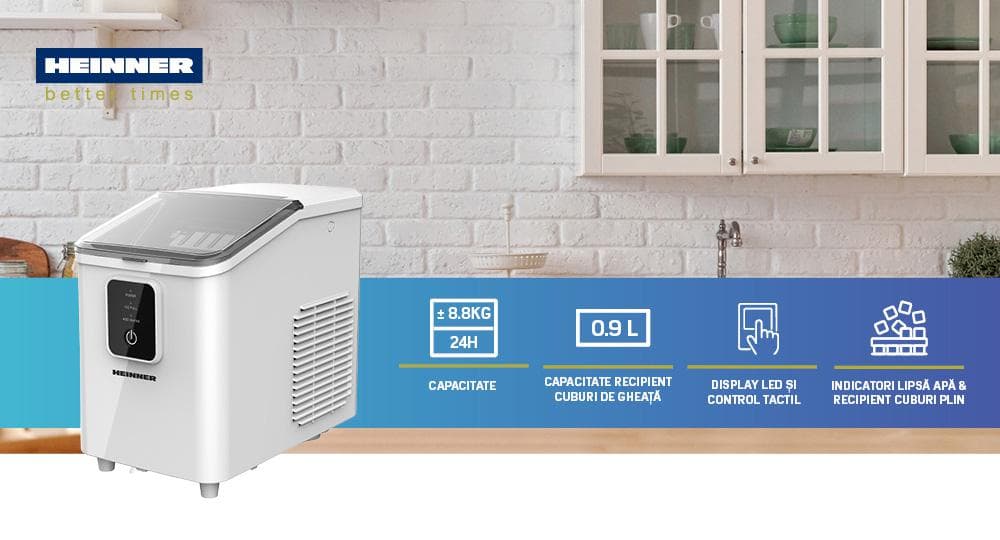 Mașină de cuburi gheață HEINNER Frosty Breeze HIM-DW120WH — miniatură