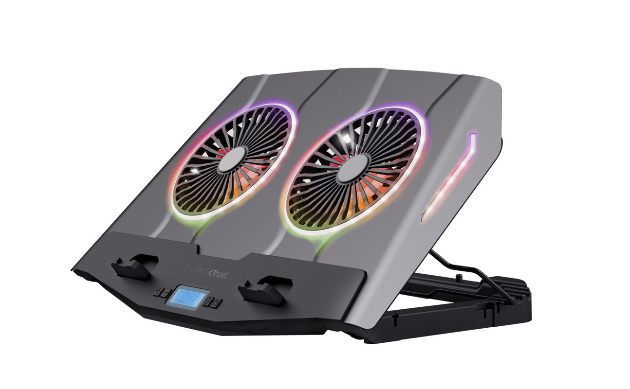 Stand/Cooler notebook Trust GXT 1127 YOOZY, pana la 17 inch, 2 ventilatoare, negru — miniatură