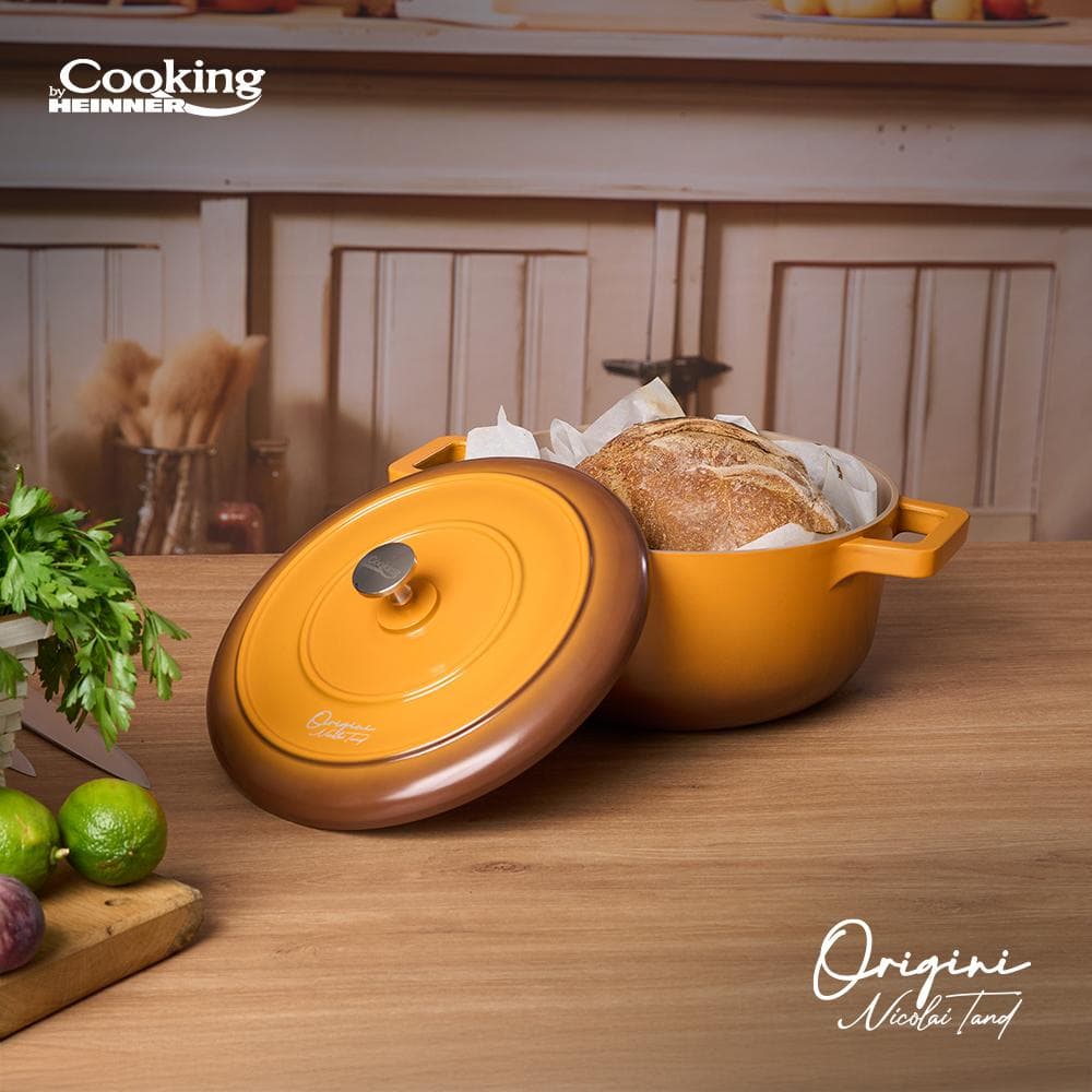 CRATITA ALUMINIU TURNAT + CAPAC 20x10 CM, 2.4L, NICOLAI TAND, ORIGINI, COOKING BY HEINNER — miniatură