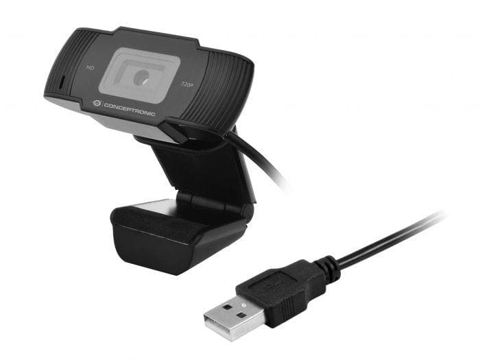 Camera Web Conceptronic AMDIS, rezolutie video HD, USB 2.0, Negru — miniatură