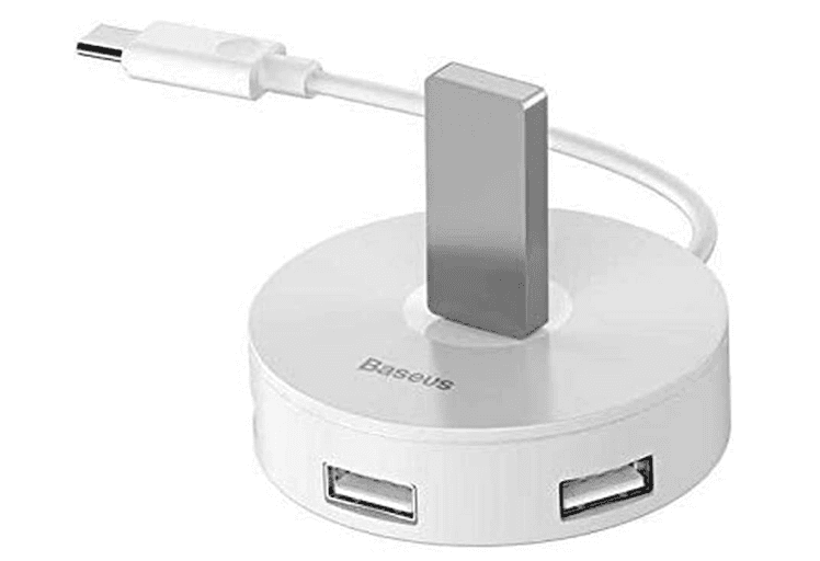 Hub USB Baseus Airjoy USB-C, 4 porturi, Alb