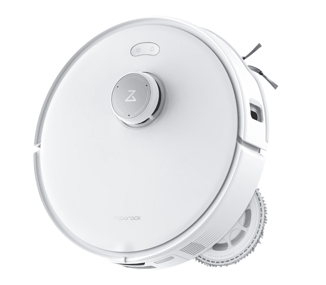 Robot de aspirare Roborock Qrevo Curv, aspirator, mop si statie inteligenta de golire automata, 66W, Lidar, 18500 PA, baterie 5200mAh, mop rotativ. Filtru EPA E11, alb — miniatură