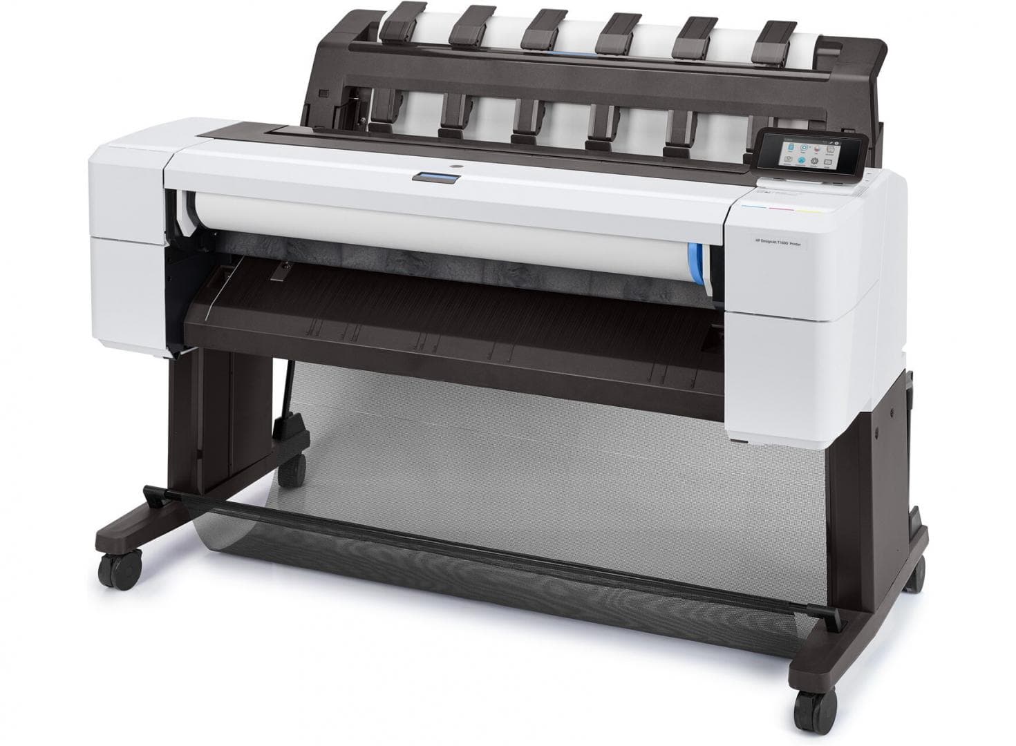 Plotter HP Designjet T1600 Printer 36", format A0, 5 culori, rezolutie max 2400x1200dpi, memorie 128GB, HDD 5000GB, limbaje de printare: HP- GL/2, HP-RTL, TIFF, JPEG, CALS G4, USB direct print, interfata: USB2.0, Ethernet GB, cutter automat, consumabile: printhead HP 727, cartuse HP 730.
