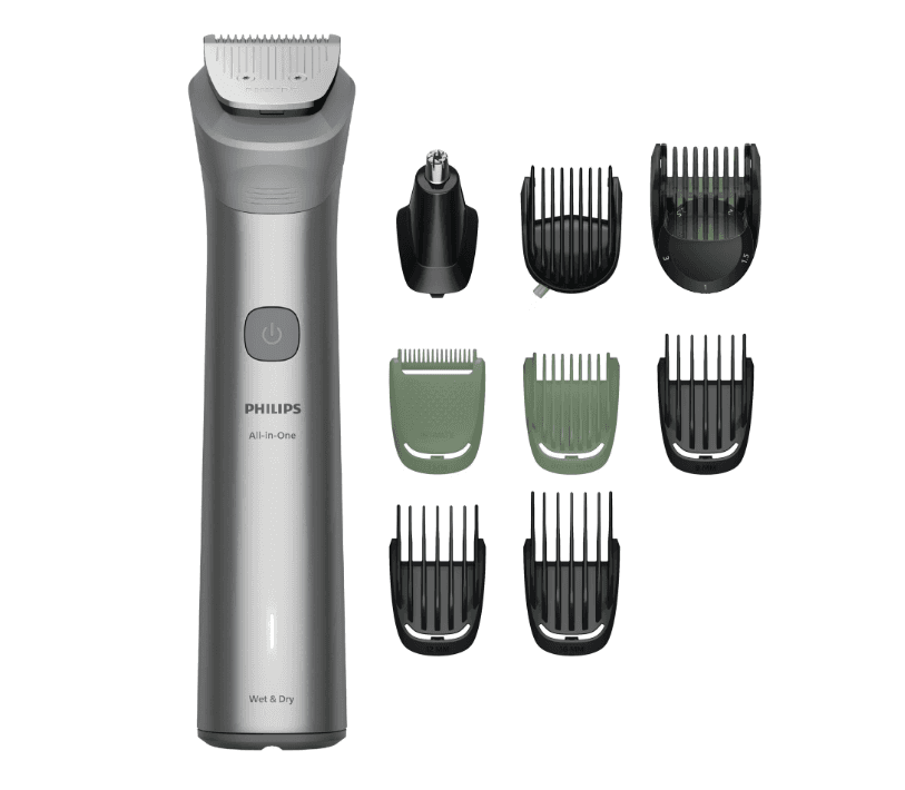 Aparat de tuns barba & parul de pe cap si corp 10in1 PHILIPS All-in-One MG5931/15, autonomie 120 min, 11 setari de lungime: 0,5-16 mm, 2 capate trimmer specializate (detalii, nas), piepteni pt fata, cap, corp, 100% rezistent la apa, husa — miniatură