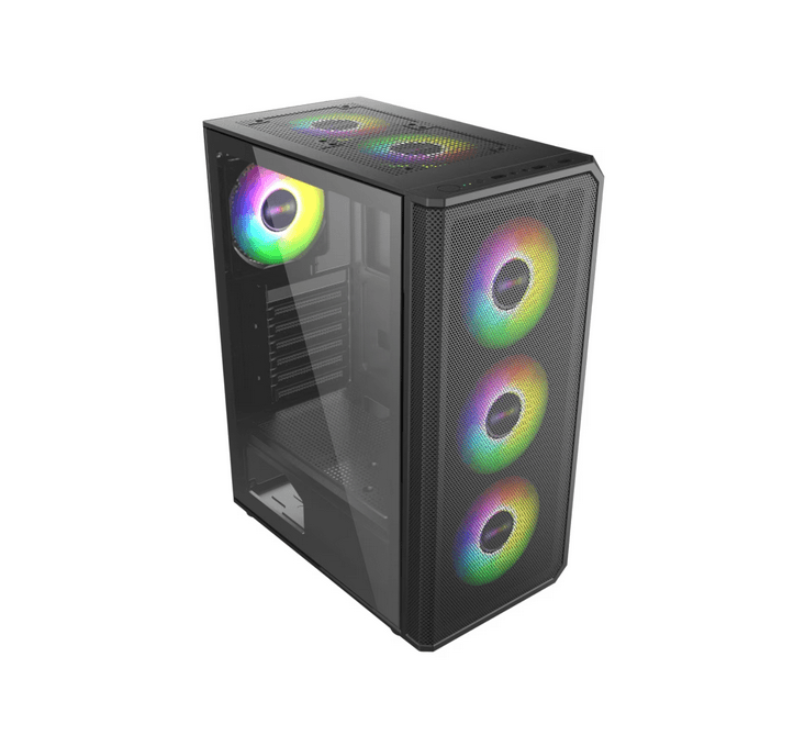 Carcasa PRO GAMING GHOST, RGB, Mid Tower, Black — miniatură